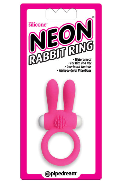 NEON SILICONE VIBRATING RABBIT RING