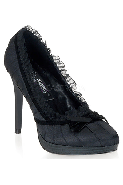 TACONES DE TELA Y BLONDA