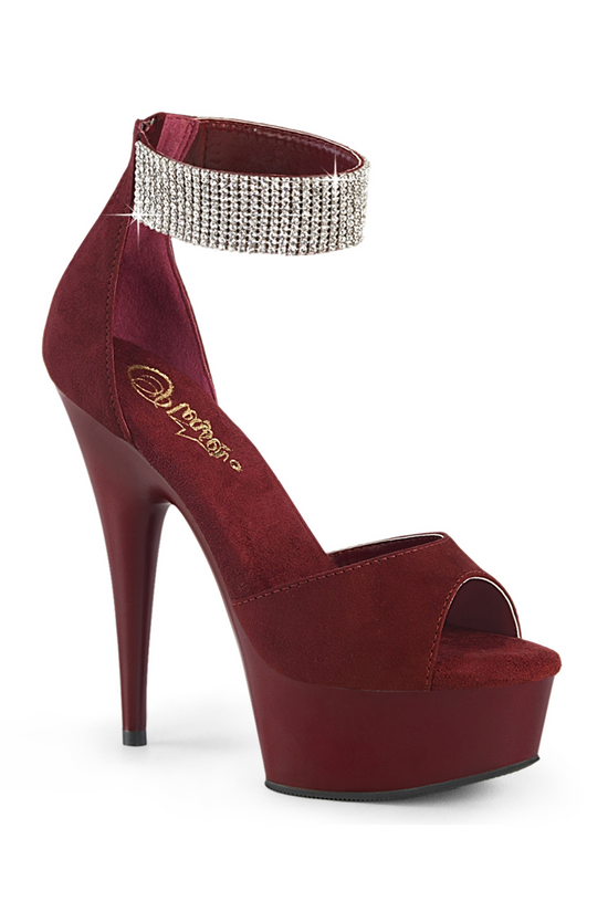 TACONES CON CORREA DE 6" CON STRASS