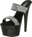 TACONES DE DOS TIRAS CON STRASS DE 18 CM