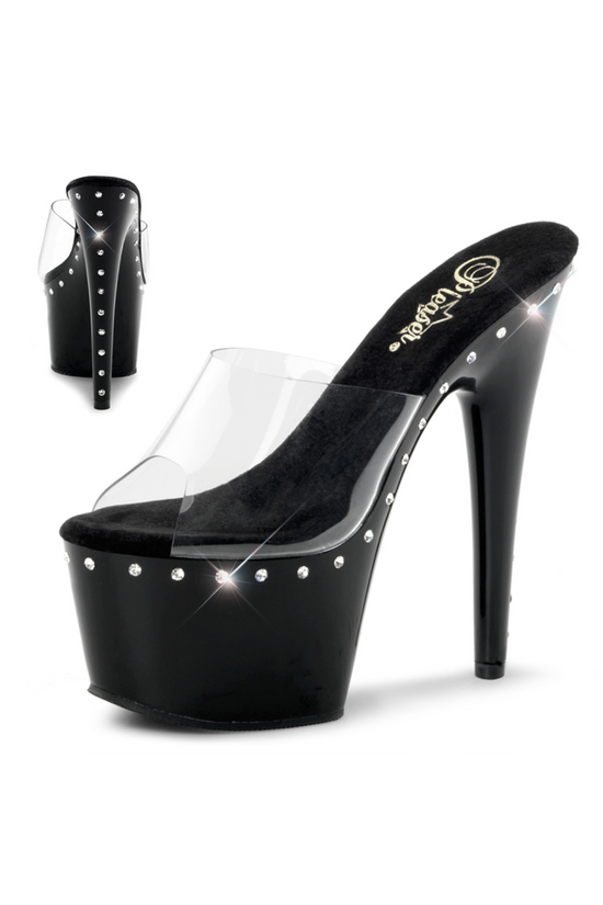 TACONES CON PLATAFORMA DE 7" CON DISEÑO DE STRASS