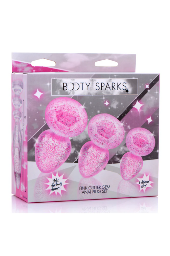 JUEGO DE 3 TAPONES ANALES CON GEMAS BRILLANTES