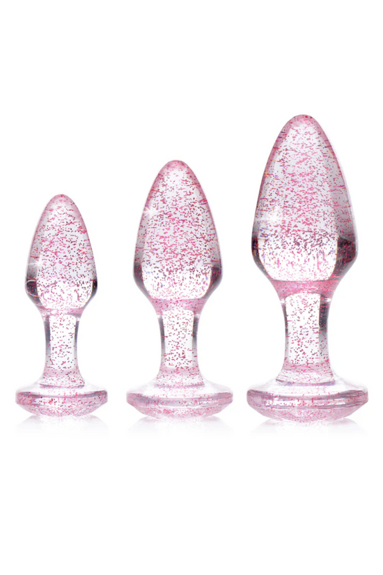 JUEGO DE 3 TAPONES ANALES CON GEMAS BRILLANTES