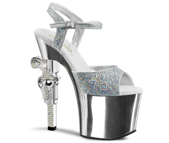 TACONES CON DETALLES DE STRASS DE 18 CM