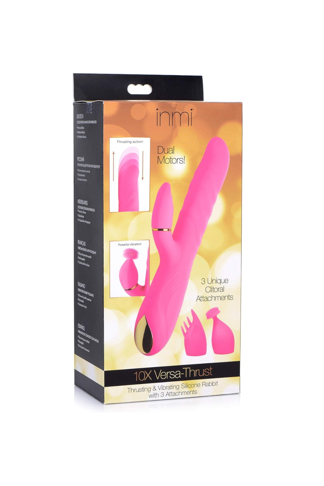 VIBRADOR DE EMPUJE CON 3 ACCESORIOS