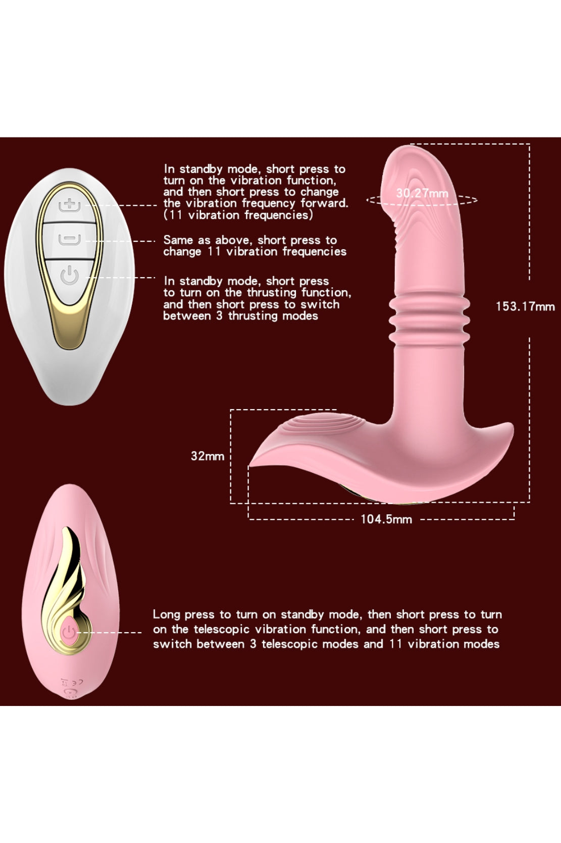 VIBRADOR DE EMPUJE NEXUS + CONTROL REMOTO