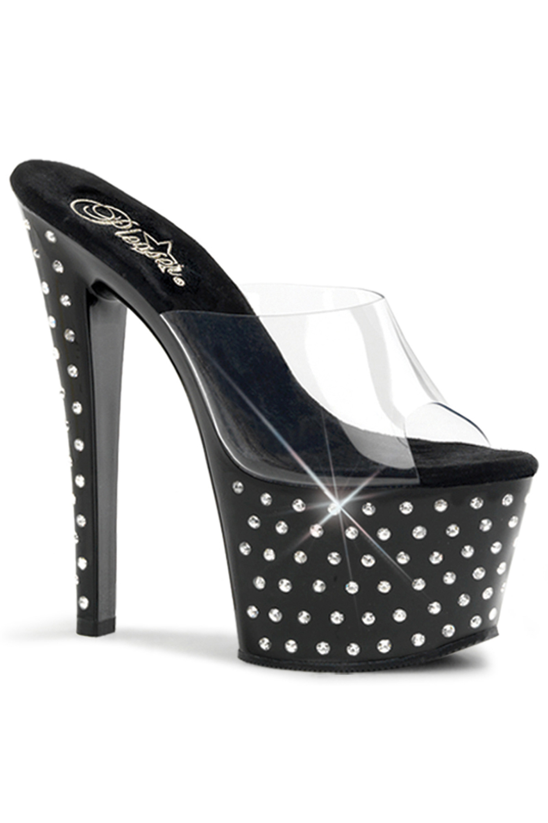 TACONES DESLIZABLES CON PEDRERIA DE 18 CM