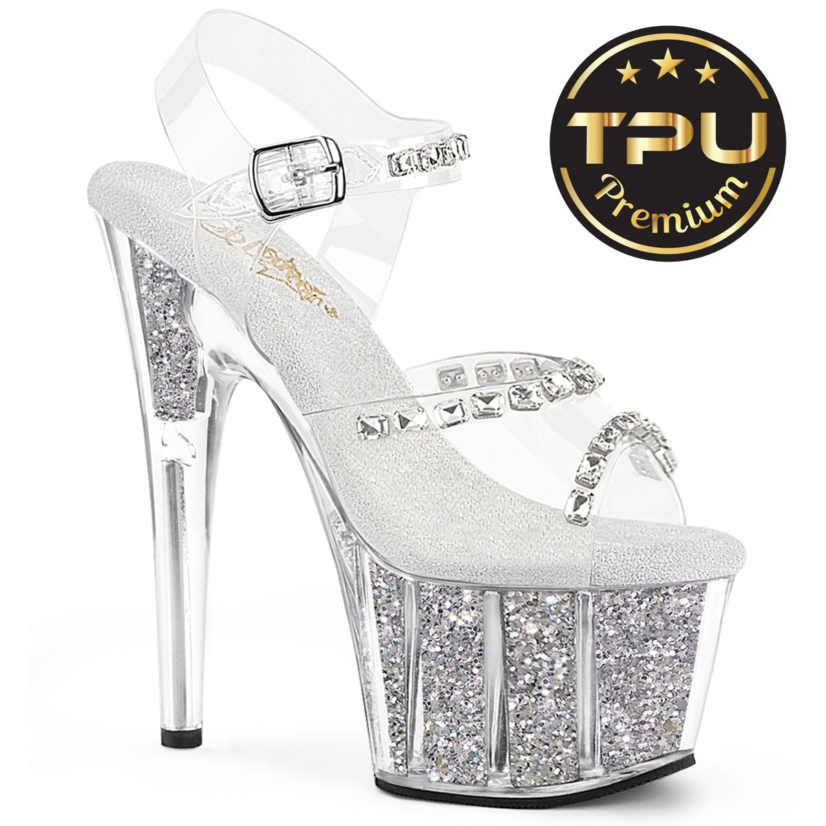 TACONES CON GLITTER DE 18 CM