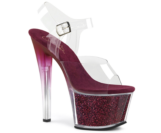 TACONES CON PLATAFORMA GLITTER DE 18 CM