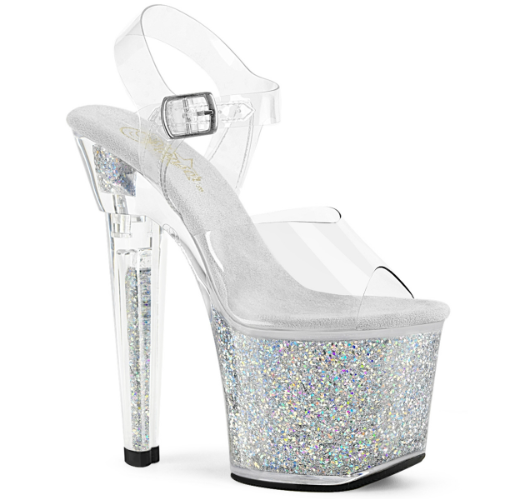 TACON CON GLITTER TORNASOLADO DE 18 CM