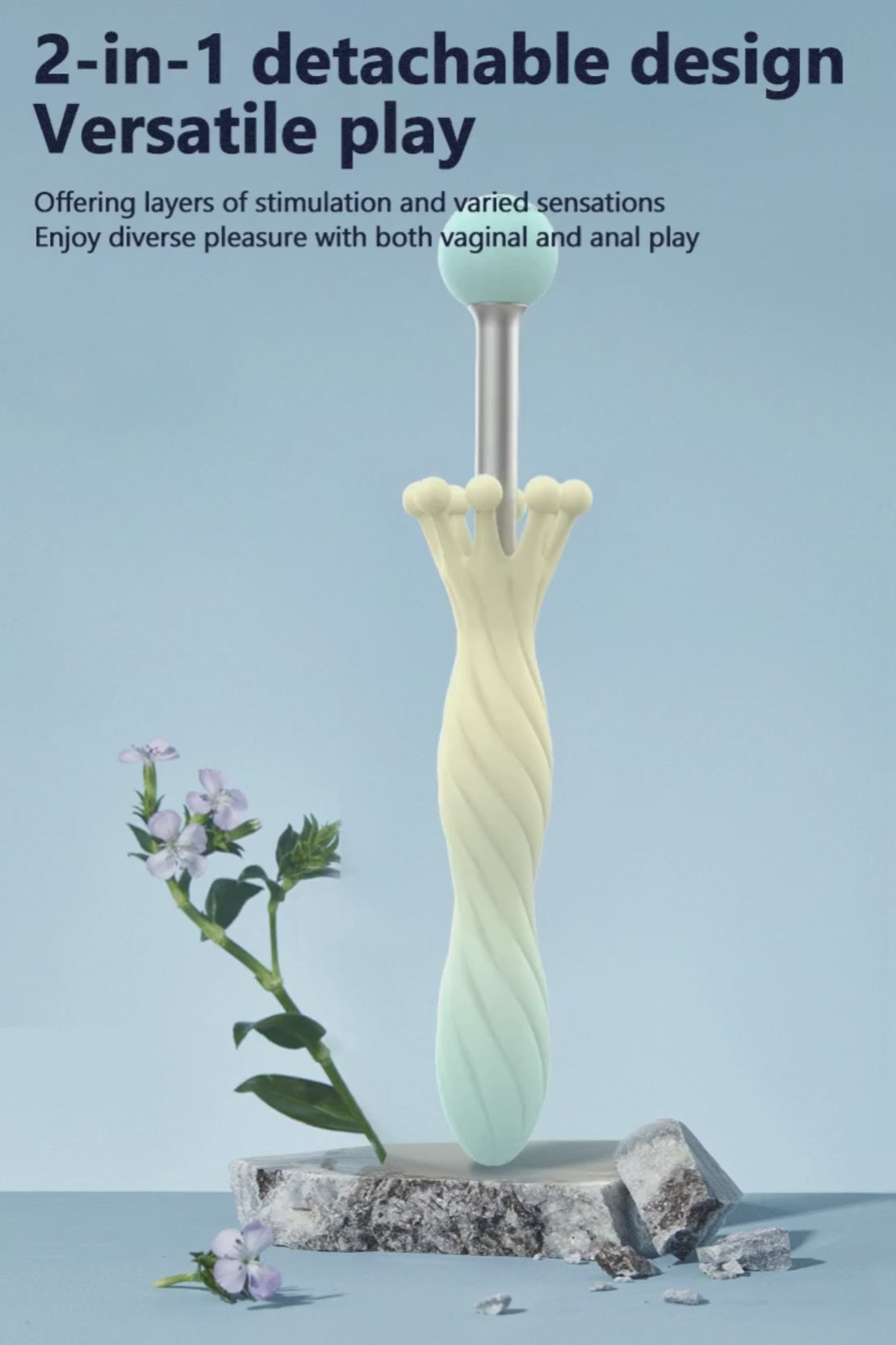Cargar y reproducir el video en el visor de la galería, VIBRADOR FLOWER DESMONTABLE
