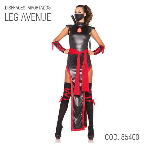 DISFRAZ DE NINJA,VESTIDO, CINTURÓN , MÁSCARA, PROTECTORES DE BRAZO , CINTA DE MUSLOS