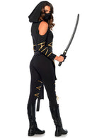 DISFRAZ DE NINJA 3 PIEZAS: CATSUIT, CINTURÒN Y MASCARA.