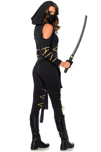 DISFRAZ DE NINJA 3 PIEZAS: CATSUIT, CINTURÒN Y MASCARA.