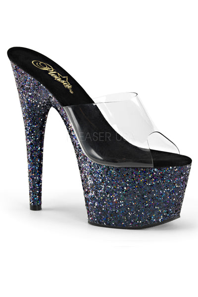 ZAPATOS NEGROS CON GLITTER DE 18 CM