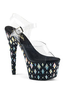 TACONES CON CORREA DECORADA CON DIAMANTES
