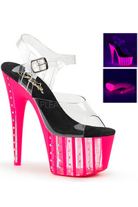 TACONES CON CORREA Y DIAMANTES Y  LUZ REACTIVA, TACO 18