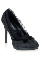 TACONES DE TELA Y BLONDA