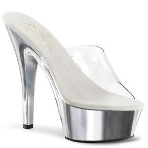 TACONES CON PLATAFORMA PLATEADA