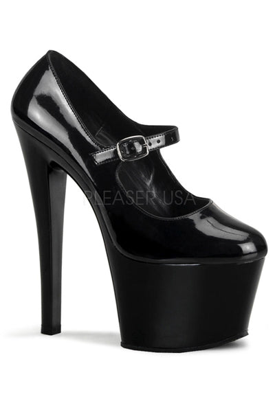 TACONES NEGROS CON CORREA
