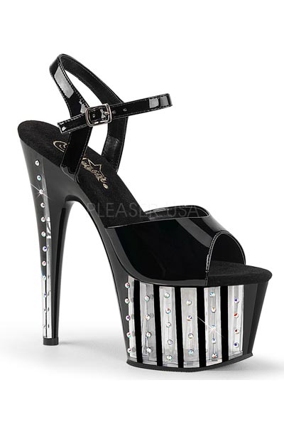 TACONES CON PLATAFORMA DE PANELES Y PIEDRAS