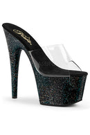 TACONES ESCARCHADAS CON TACO DE 7" Y DE PLATAFORMA 2 3/4"