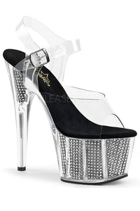 TACONES CON DETALLE DE BOTONES EN LA PLATAFORMA Y CORREA EN EL TOBILLO