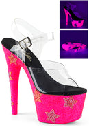 TACONES CON UV LUZ Y ESTARELLAS EN LA PLATAFORMA