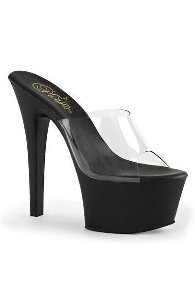 TACONES CON PLATAFORMA TRANSPARENTES DE 15 CM