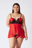 BABYDOLL MILAGROS BOMBON ROJO
