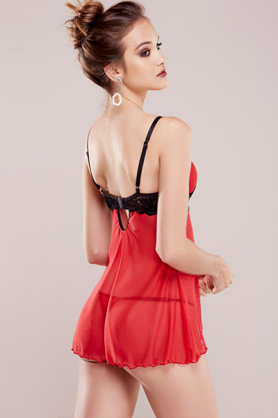BABYDOLL MILAGROS BOMBON ROJO