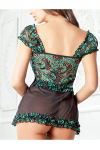 BABYDOLL  CON ABERTURA DELANTERA Y TANGA.